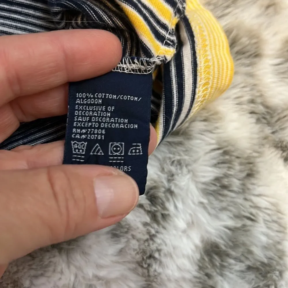 Tommy Hilfiger Boys Blue, White and Yellow Striped Polo Shirt Size 3/3T